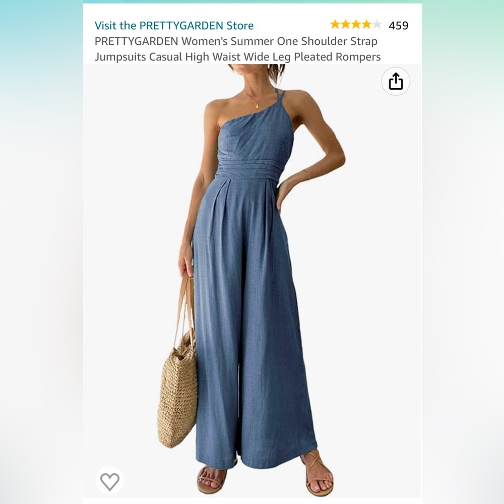 Pretty garden one shoulder jumpsuit suit. Has pockets.